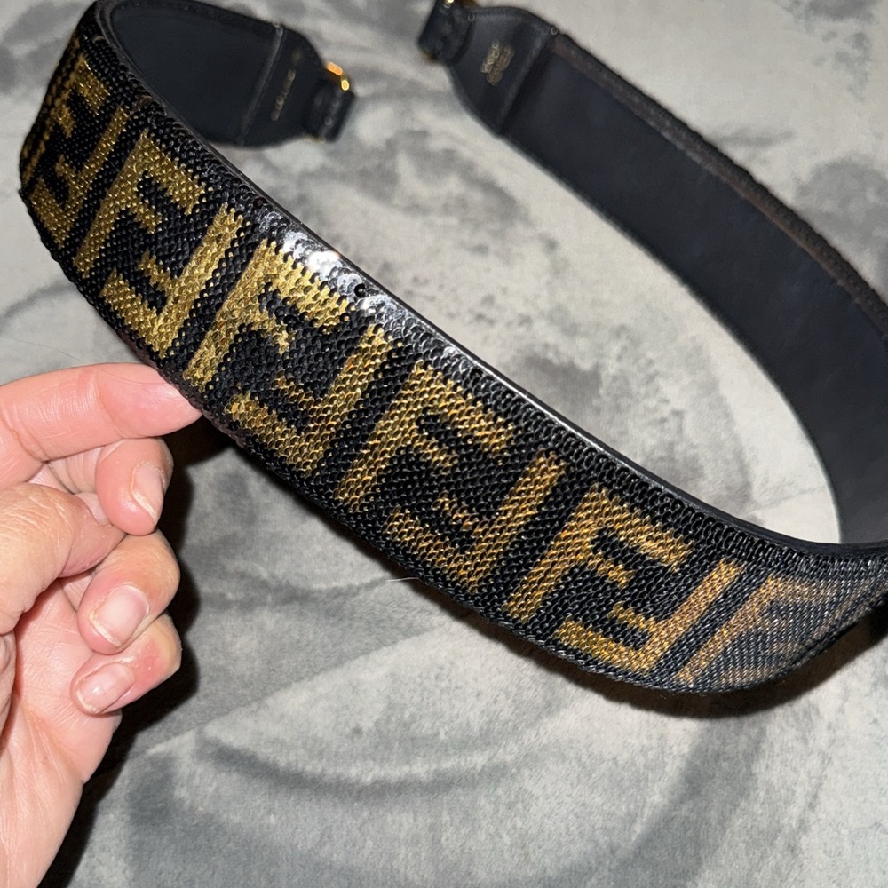 Pre-loved Fendi strap with sequence excellent condition 34” L - Picture 1 of 5